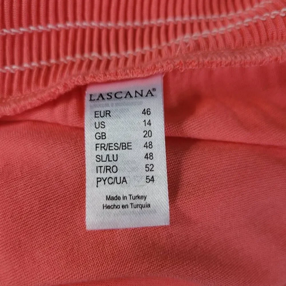 NWT lascana jumpsuit sleeveless wide leg salmon size 14 summer beachy‎